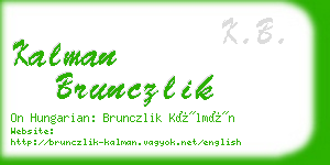 kalman brunczlik business card